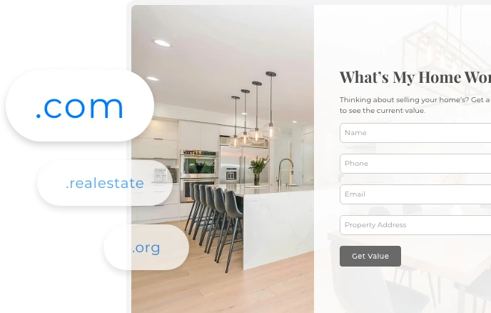 Real estate domains connected to Wise Agent landing pages for a professional online presence